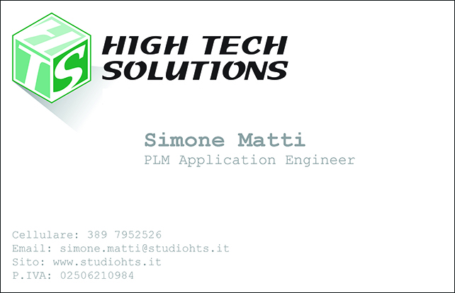 Biglietto da visita Simone Matti - Studio HTS